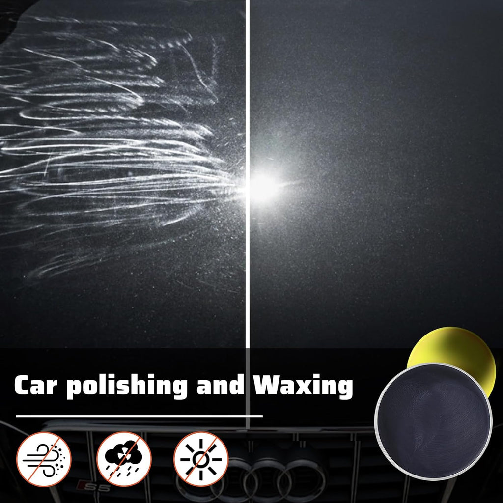 Car Paste Wax High Gloss Shine, Long Lasting Paint Protection, Superior Hydrophobic Water Repelling Properties, Natural Wax for Minor Scratch Repair and UV Protection, Safe for All Vehicles(Black)