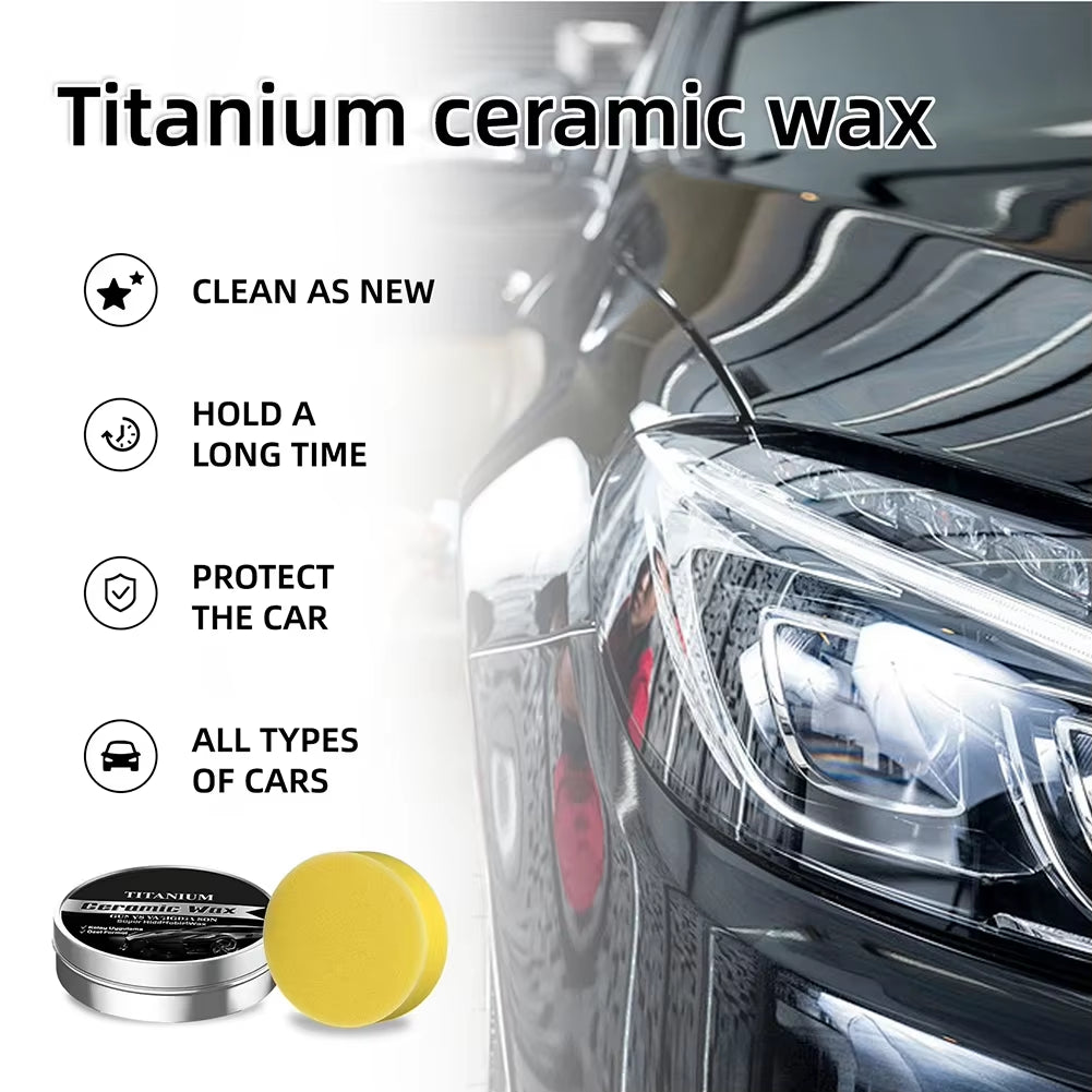 Car Scratch Repair Wax,Quick Carwash Car Wax,Titaniums Ceramic Wax Cream Professional Car Wax Coating Agents Car Care Products