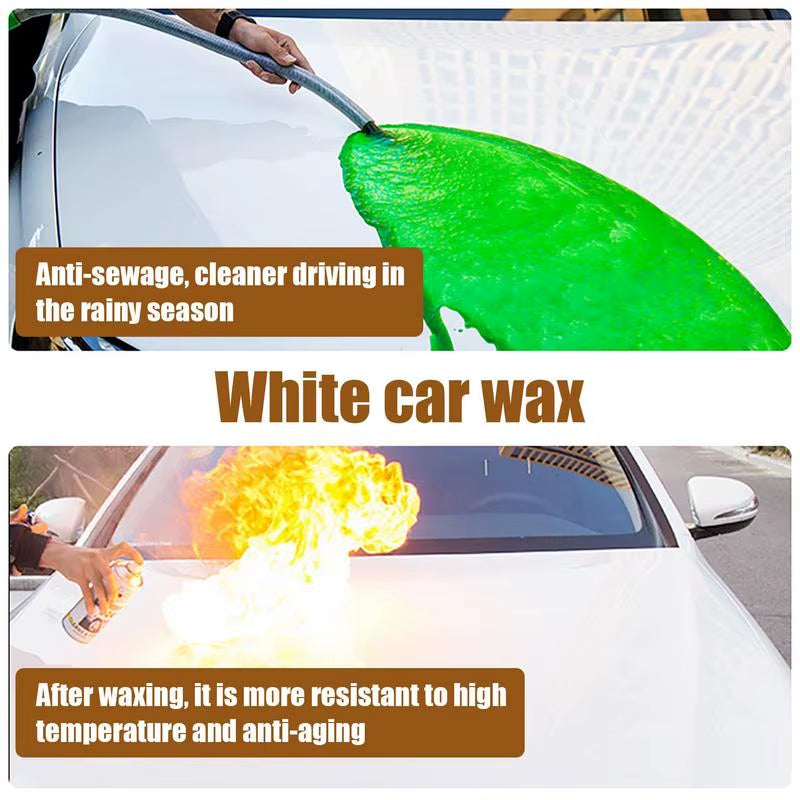 White Car Wax Polish for Scratches White Automotive Solid Wax Paste Car Scratch Remover Supplies for White Suv/Car/Rv Metal Logo