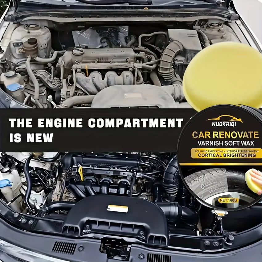 Tire Blackening Coating Wax - Hydrating Luster and Protection, Anti-Aging Tire Care Coating with Sponge Applicator