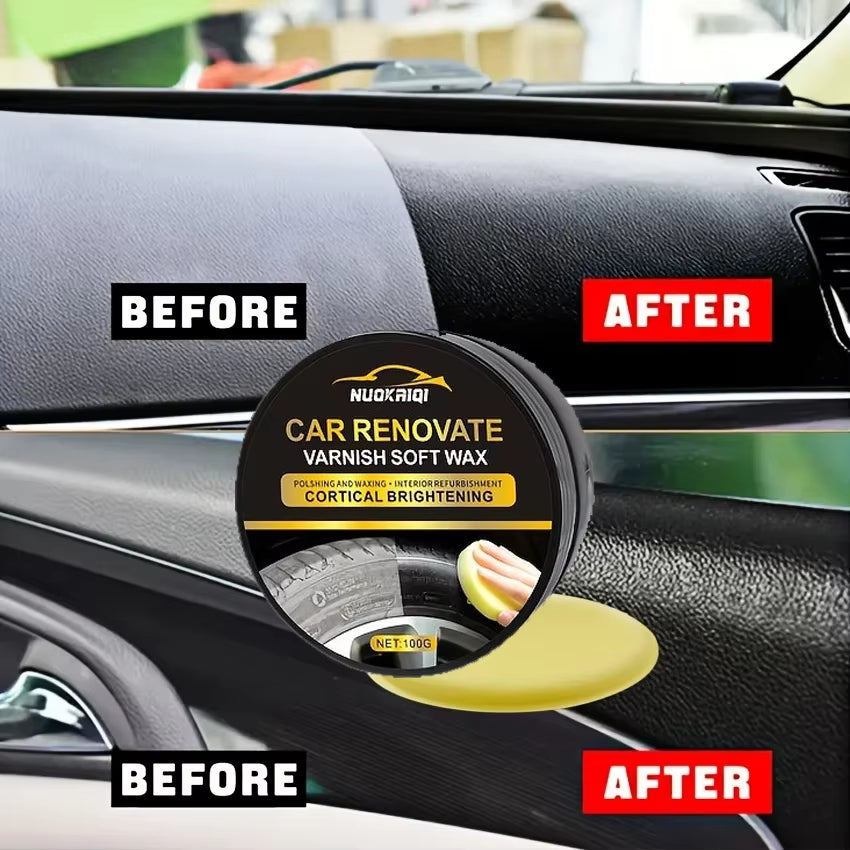 Tire Blackening Coating Wax - Hydrating Luster and Protection, Anti-Aging Tire Care Coating with Sponge Applicator