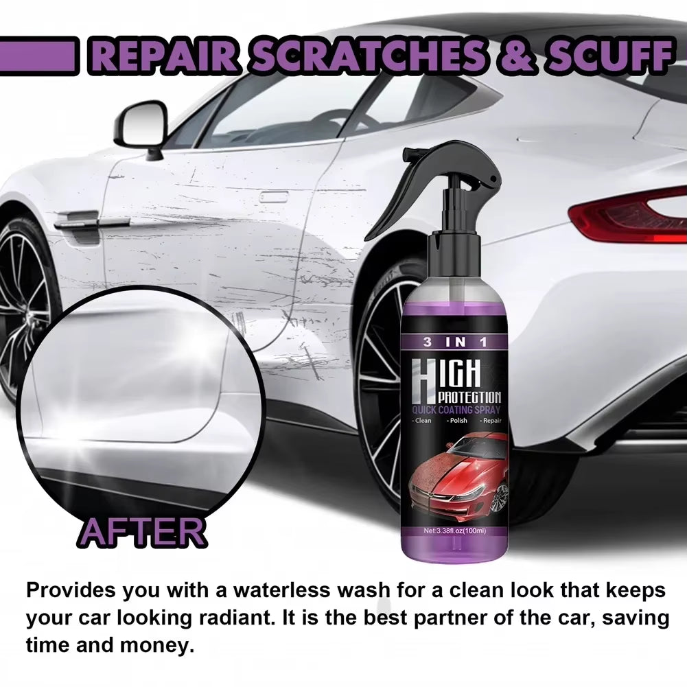 3 in 1 Car Ceramic Coating Spray Auto Nano Ceramic Coating Car Exterior Scratch Restorer Ceramic Spray Coating
