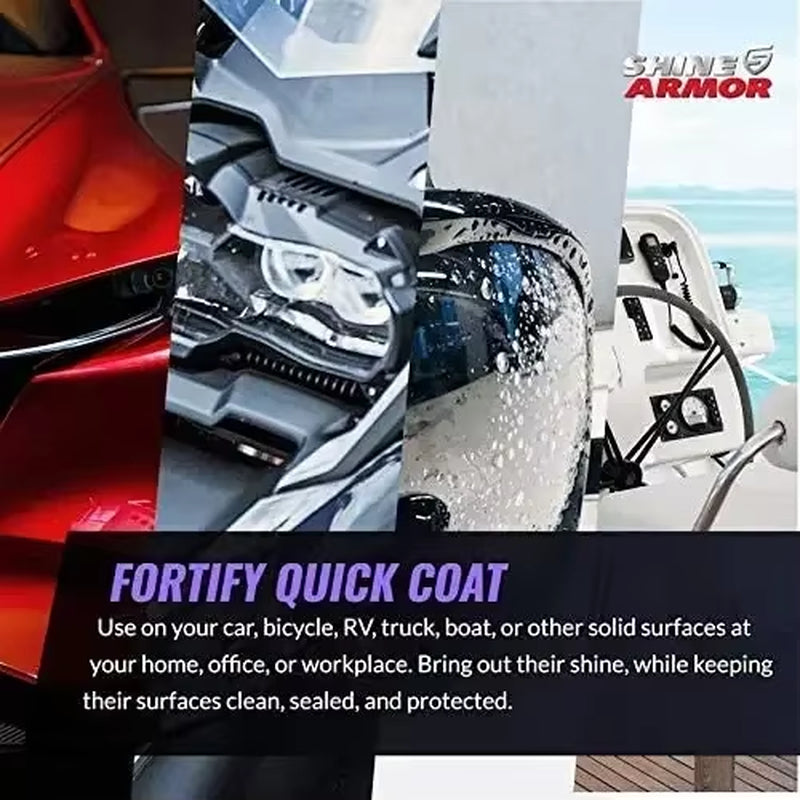 SHINE ARMOR Fortify Quick Coat Ceramic Coating Car Wax Polish Spray Waterless Car Wash&Wax Hydrophobic Top Coat Polish