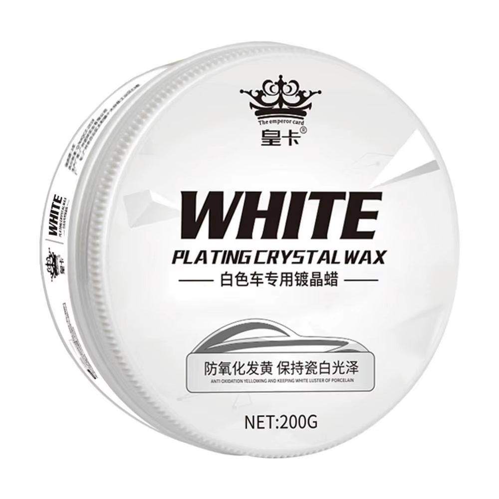White Car Wax Polish for Scratches White Automotive Solid Wax Paste Car Scratch Remover Supplies for White Suv/Car/Rv Metal Logo