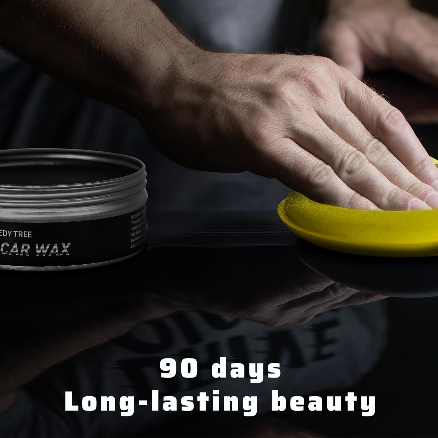 Car Paste Wax High Gloss Shine, Long Lasting Paint Protection, Superior Hydrophobic Water Repelling Properties, Natural Wax for Minor Scratch Repair and UV Protection, Safe for All Vehicles(Black)