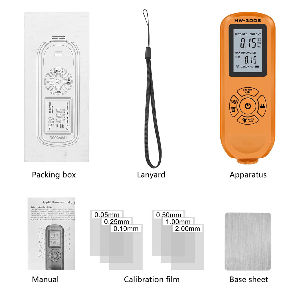 Car Paint Tester Coating Thickness Gauge with Digital LCD Backlight Display Coating Depth Detector Measuring Paint Depth
