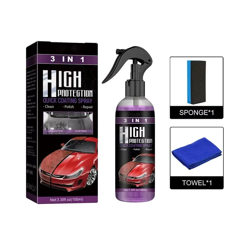3 in 1 Car Ceramic Coating Spray Auto Nano Ceramic Coating Car Exterior Scratch Restorer Ceramic Spray Coating